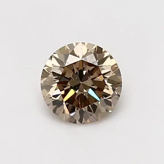 0.63ct Round Natural Diamond (Colour Fancy Yellowish Brown, Clarity VVS2, Cut VG, IGI Certified)