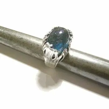 Anello argento turmalina blu (indicolite)