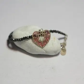 Bracciale pietre dure con ciondolo a forma di cuore