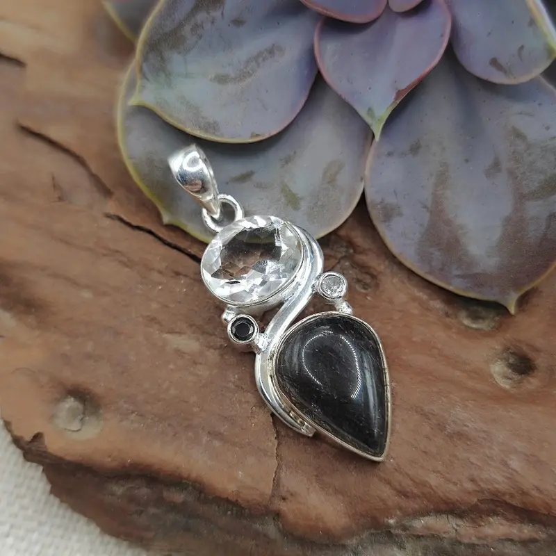 Ciondolo etnico in argento 925 con pietra - KOTBA