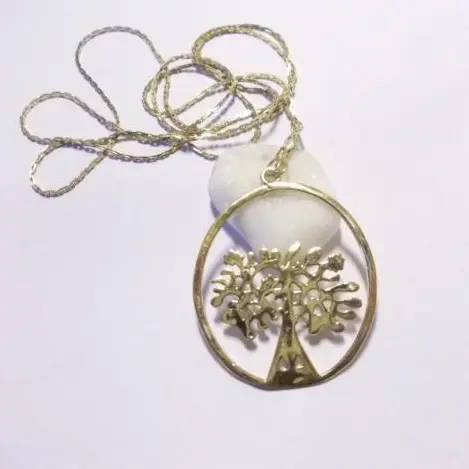 Collana Albero della vita in ottone ovale