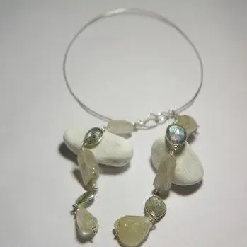 Collana argento con ciondolo in pietre dure