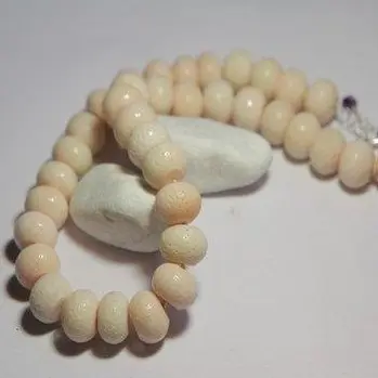 Collana argento e CORALLO fossile rosa