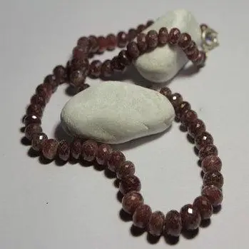 Collana donna argento e RUBINO sfaccettato