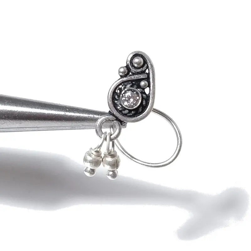 ORECCHINI da naso MONTECARLO | con Spirale e Pietra | Argento 925 | Piercing BOHO