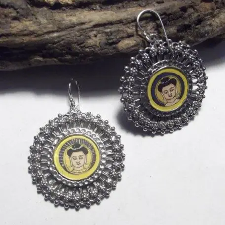 ORECCHINI etnici in argento 925 BUDHA
