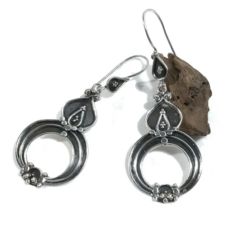 Orecchini etnici in argento 925 filigrana - CHAMBA
