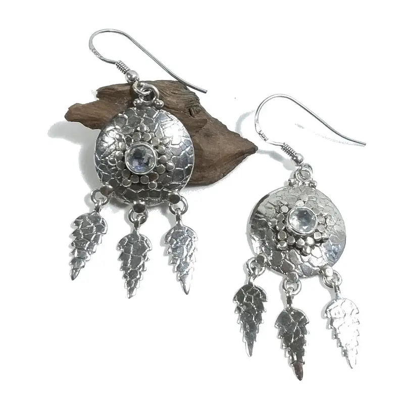 Orecchini etnici in argento 925 piume - HORSLEY