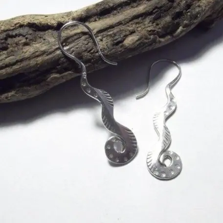 ORECCHINI etnici in argento 925 SPIRALE lunga KAREN